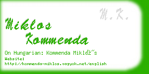 miklos kommenda business card